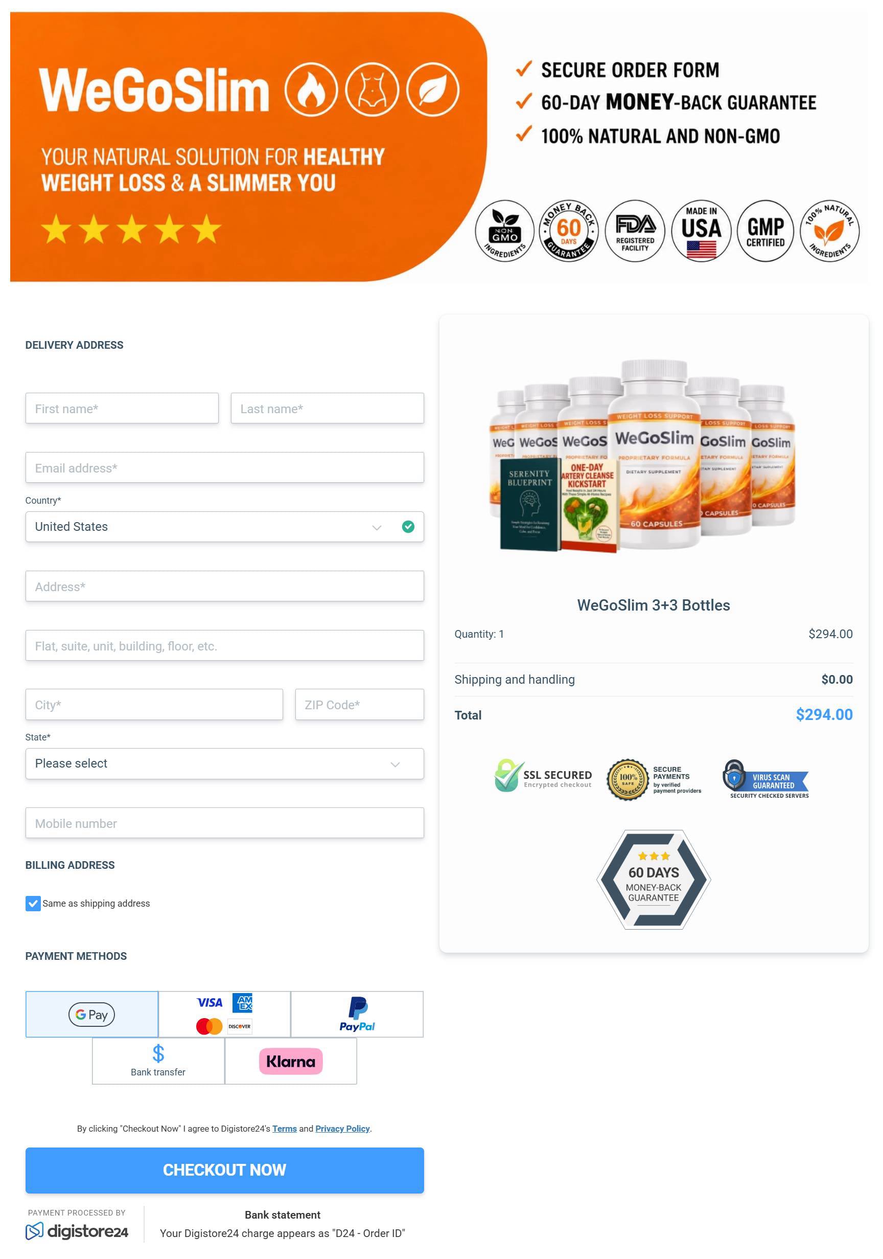 WeGoSlim Checkout